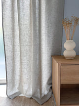 Medium Weight Washed Linen Curtains - Beige (Set of 2)