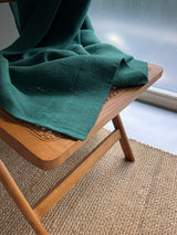 Medium Weight Washed Linen Curtains - Dark Green (Set of 2)