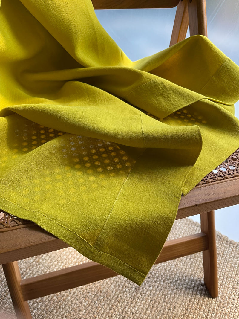 Medium Weight Washed Linen Curtains - Yellow (Set of 2)