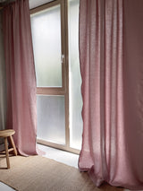 Medium Weight Washed Linen Curtains - Dusty Pink (Set of 2)