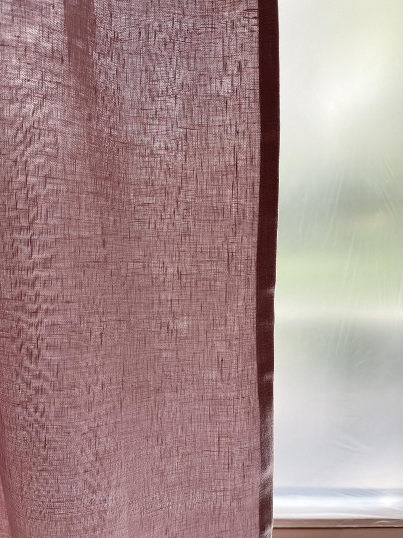 Medium Weight Washed Linen Curtains - Dusty Pink (Set of 2)