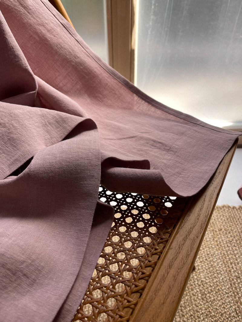Medium Weight Washed Linen Curtains - Dusty Pink (Set of 2)
