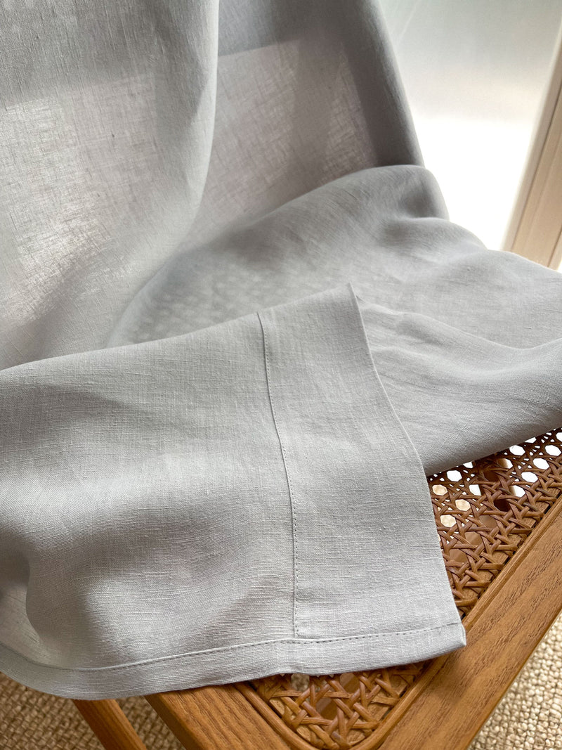 Medium Weight Washed Linen Curtains - Light Grey (Set of 2)