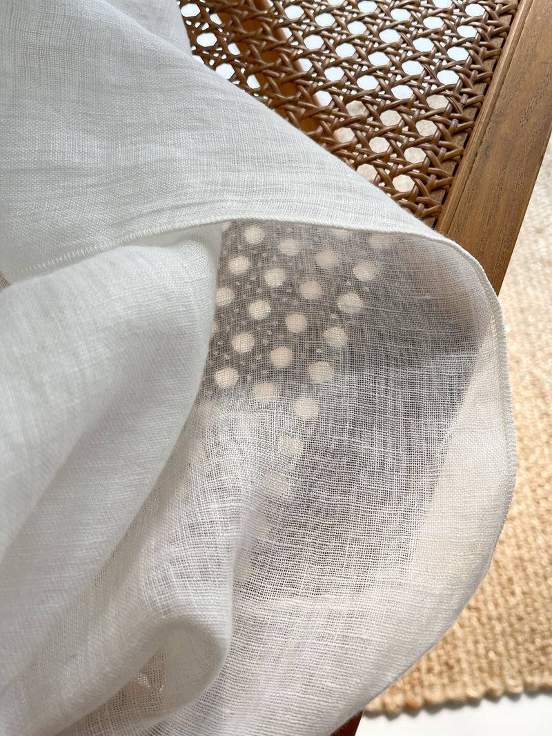 Off White Sheer Linen Curtain