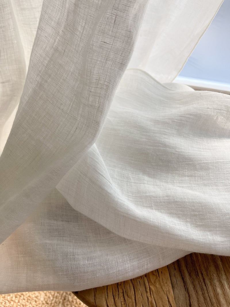 Off White Sheer Linen Curtain