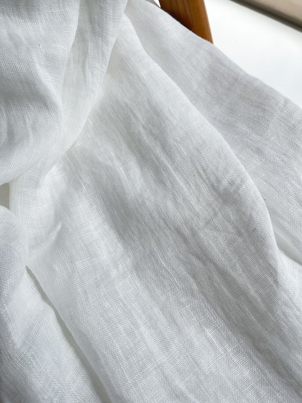 White Sheer Linen Curtain