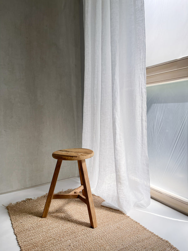 White Sheer Linen Curtain