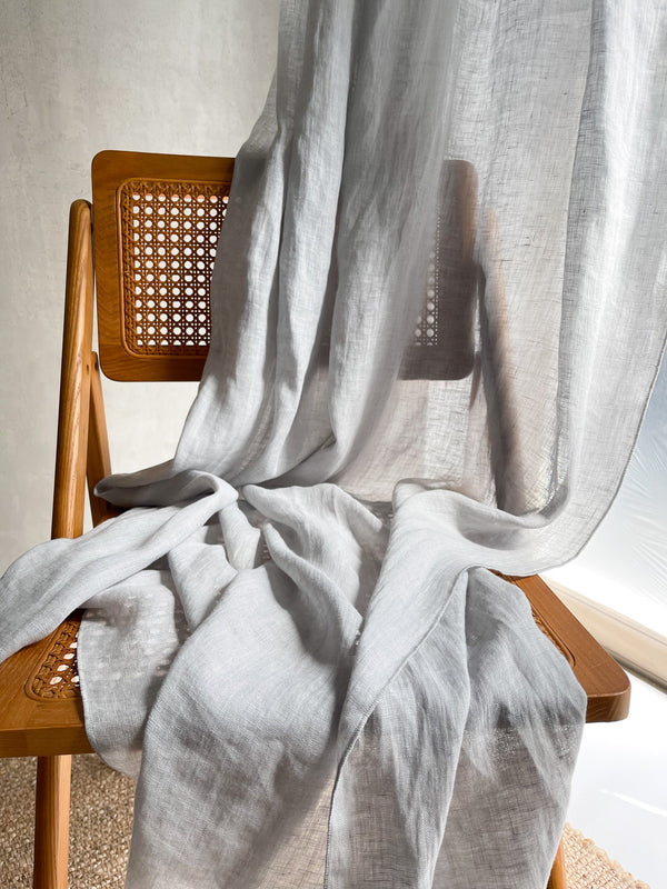 Light Gray Sheer Linen Curtain