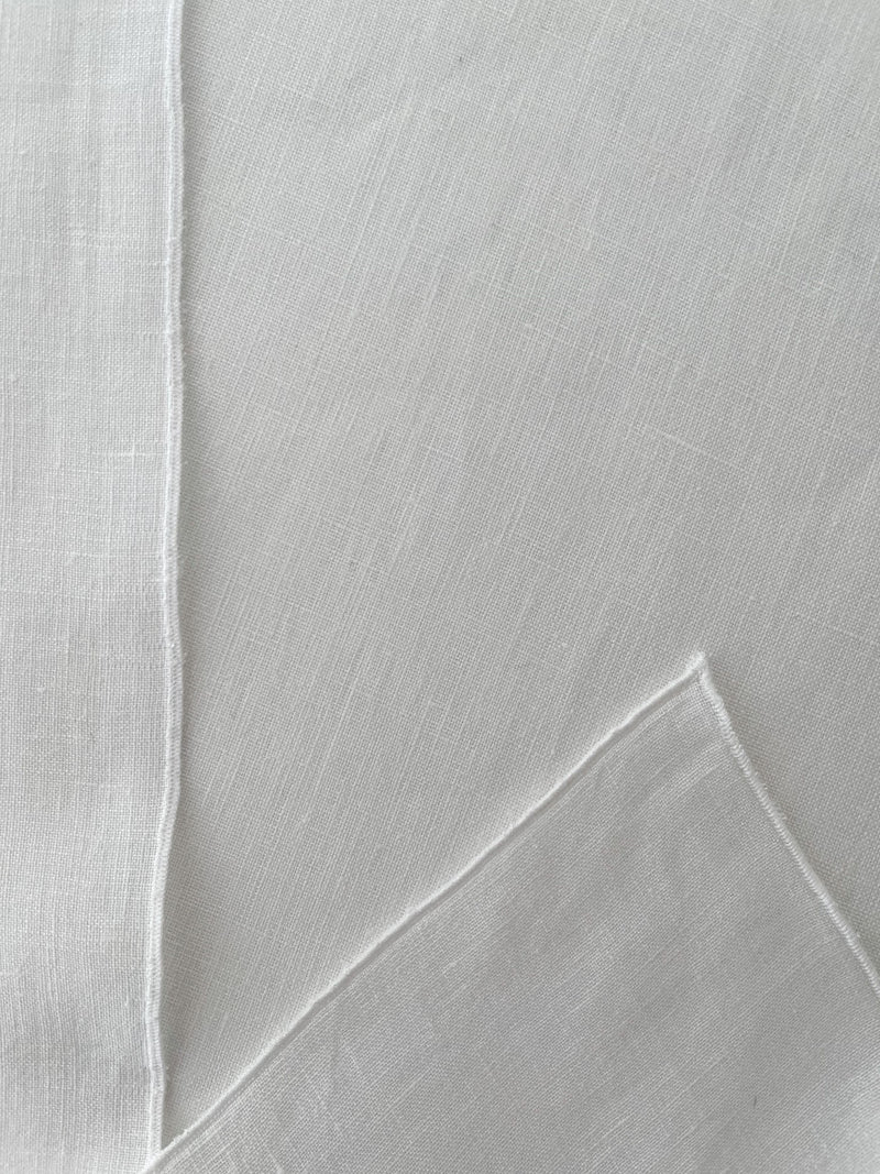 White Washed Linen Table Runner with Stitch Edges