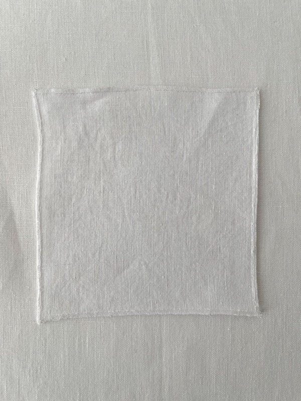 White Linen Coasters with Stitch Edges - set of 4