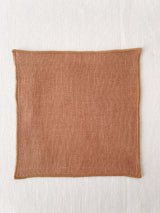 Tan Linen Coasters with Stitch Edges - set of 4
