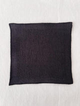 Black Linen Coasters with Stitch Edges - set of 4