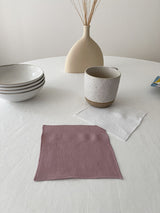 Light Pink Linen Coasters with Stitch Edges - set of 4