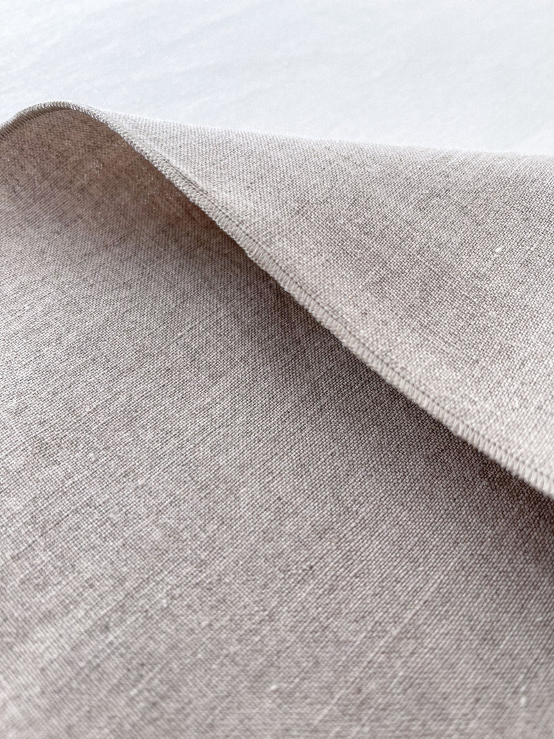 Double Layer Beige Linen Placemat with Stitch Edges