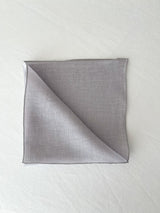Light Grey Washed Linen Napkins with Stitch Edges