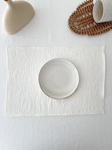 Double Layer Off White Linen Placemat with Stitch Edges
