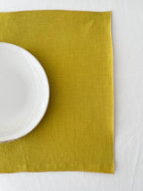 Double Layer Yellow Linen Placemat with Stitch Edges