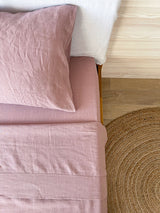 Light Pink Washed Linen Bedding Set uk