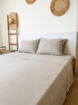 Beige Linen Flat Sheet