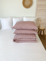 Light Pink Linen Duvet Cover set
