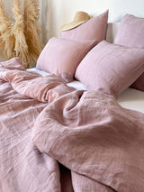 Light Pink Linen Duvet Cover set