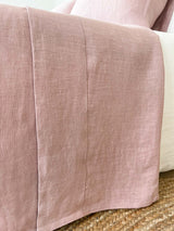 Dusty Pink Linen Flat Sheet