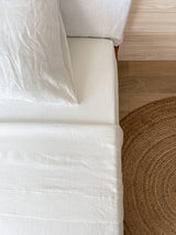 Off White Linen Fitted Sheet