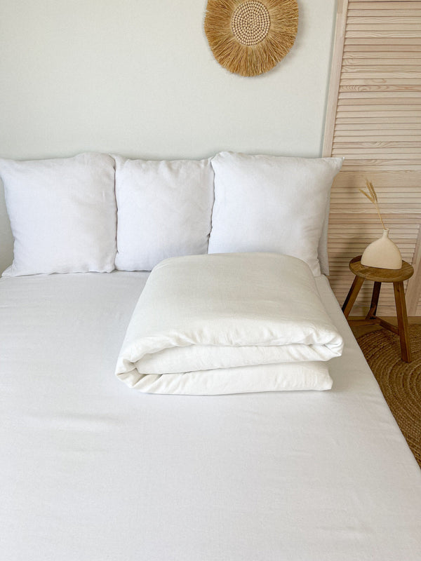 Off White Linen Quilt Cover