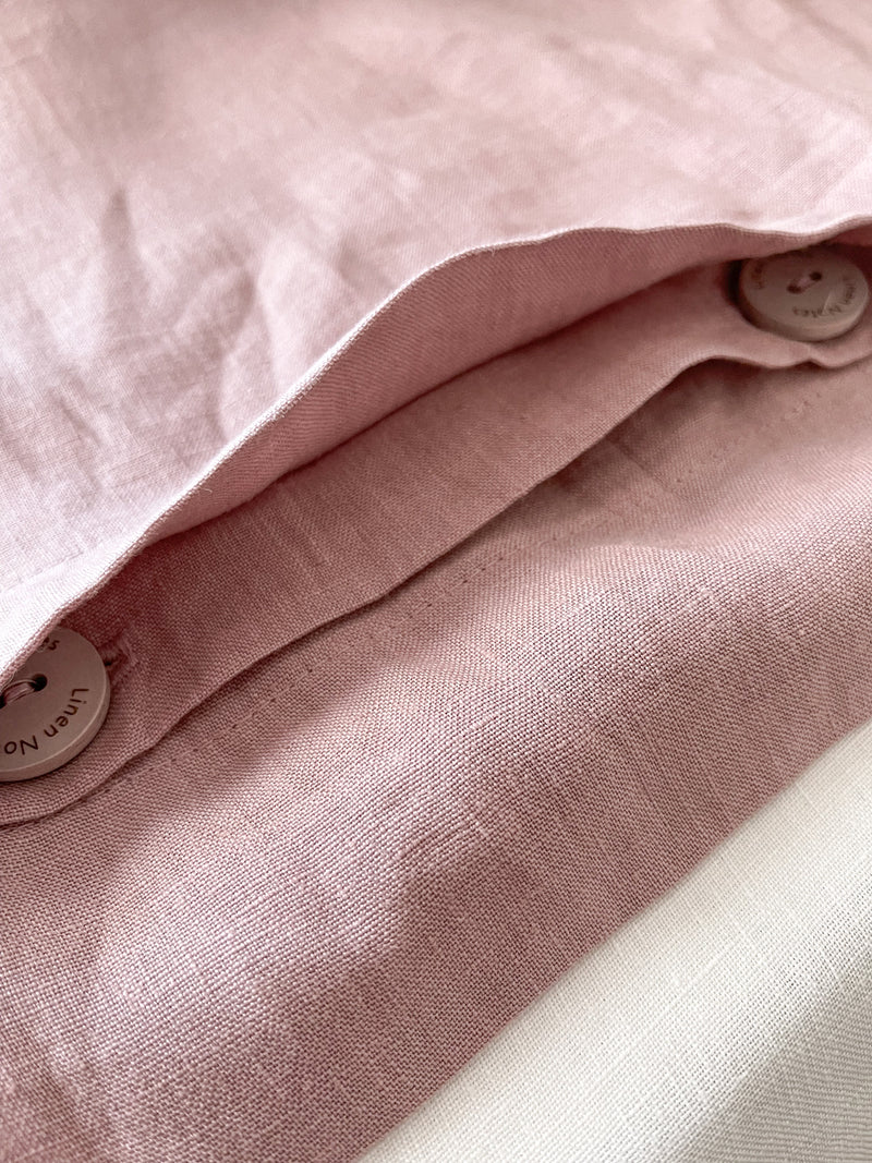Washed Light Pink Linen Bedding Set nz