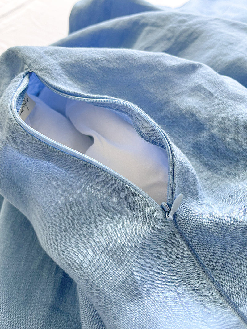 Light Blue Linen Quilt Cover