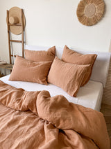 Tan Housewife Style Linen Pillowcase