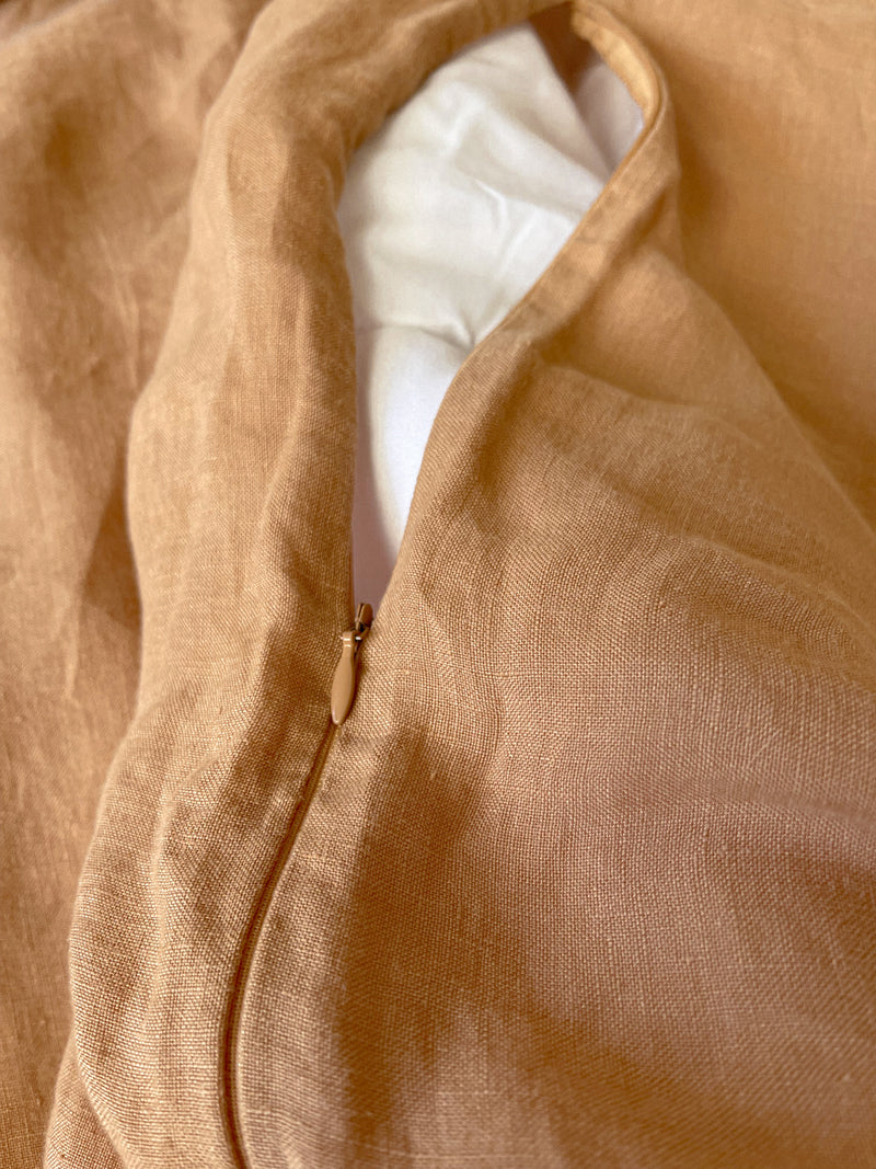 Tan Washed Linen Bedding Set uk