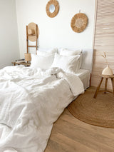 Off White Washed Linen Bedding Set au