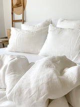 Off White Washed Linen Bedding Set sg
