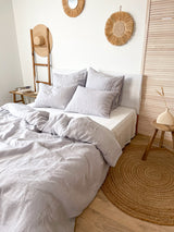Light Gray Washed Linen Bedding