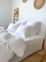 Washed White Linen Bedding Set nz