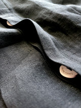 Black Washed Linen Bedding Set