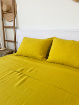 Yellow Linen Sheet set