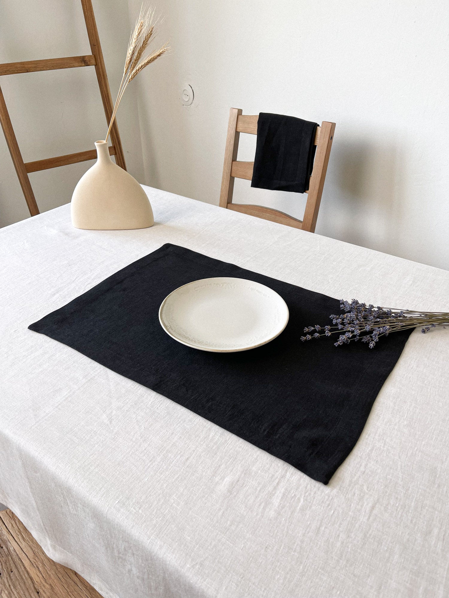 Black Linen Placemat | Linen Notes