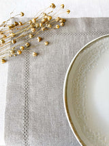 Beige Hemstitch Linen Placemat