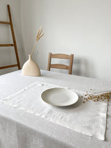 Off White Hemstitch Linen Placemat