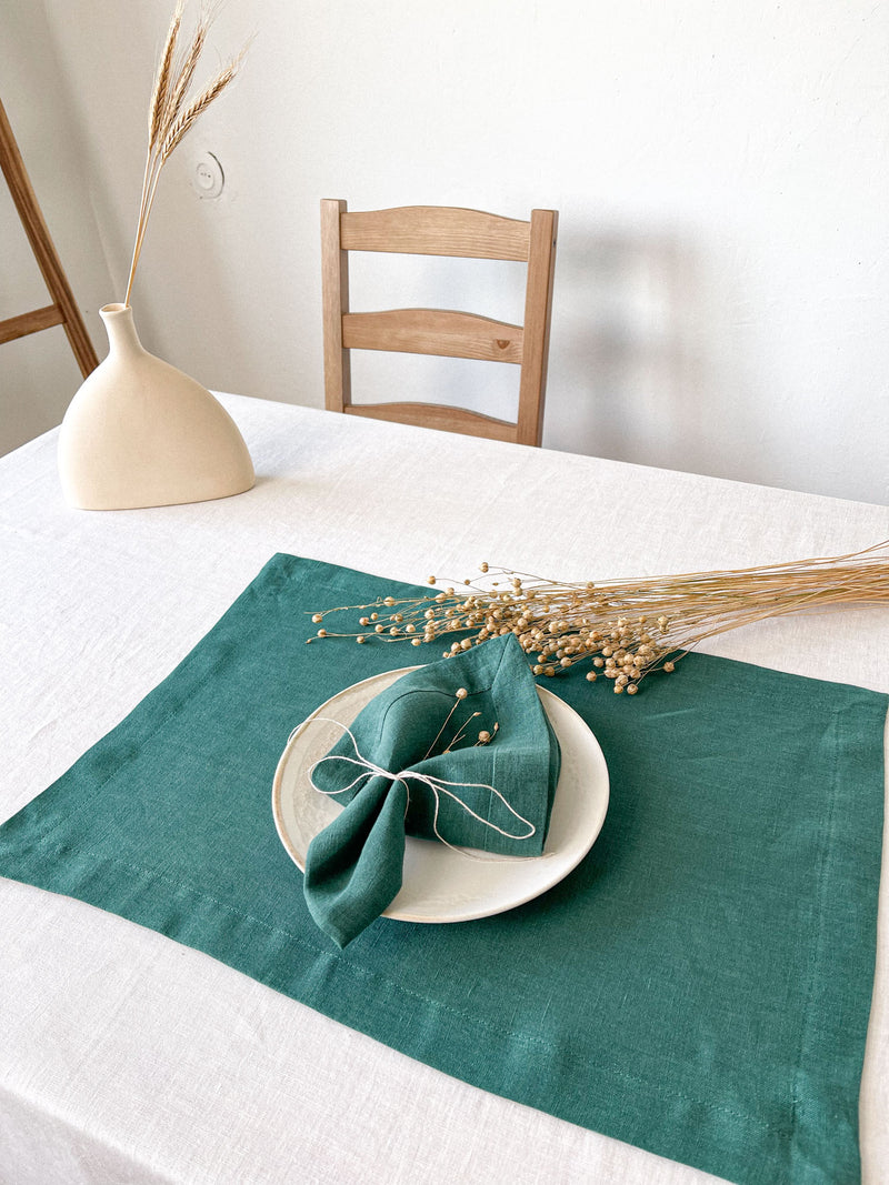 Dark Green Linen Napkin