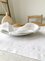 White Hemstitch Linen Napkin