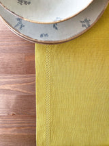 Yellow Hemstitch Linen Table Runner