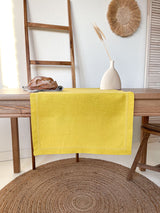 Yellow Hemstitch Linen Table Runner