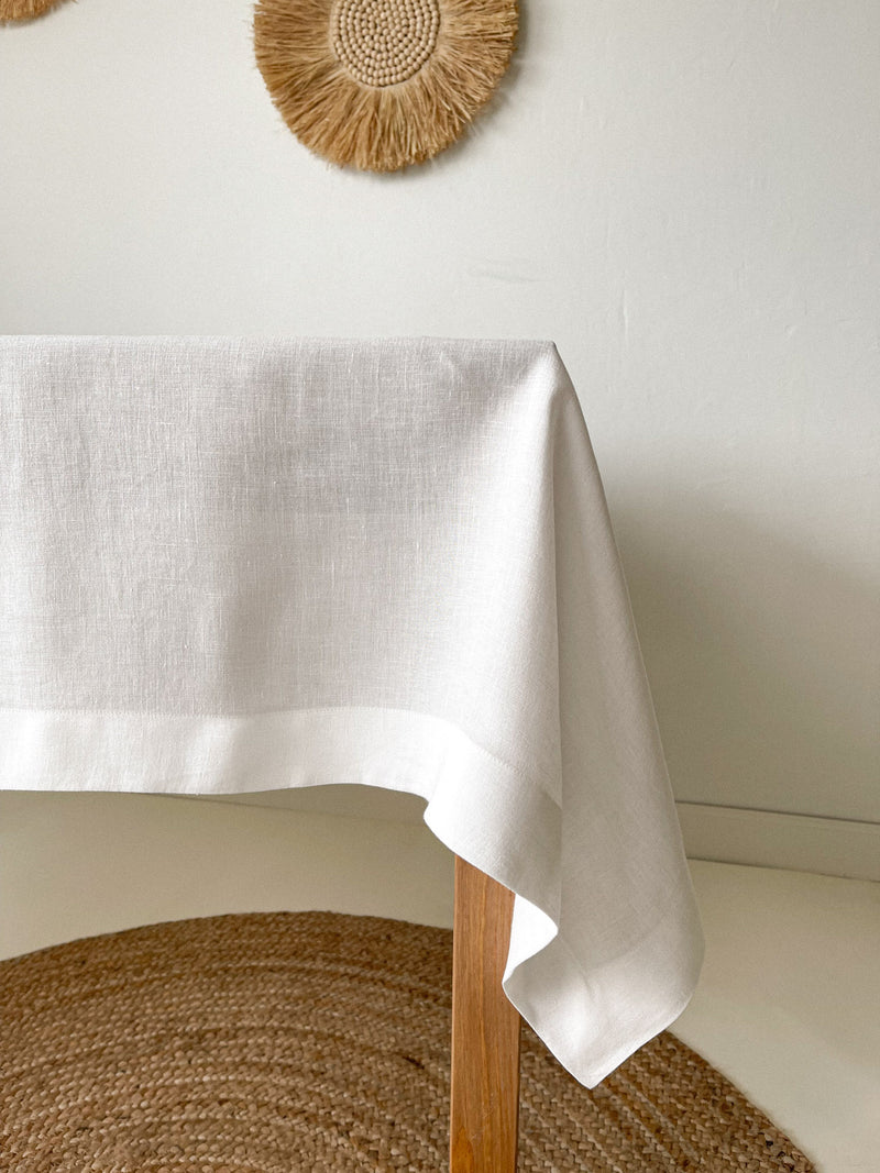 Off White Linen Tablecloth