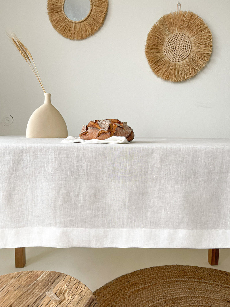 Off White Linen Tablecloth