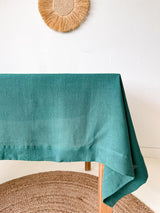 Dark Green Linen Tablecloth