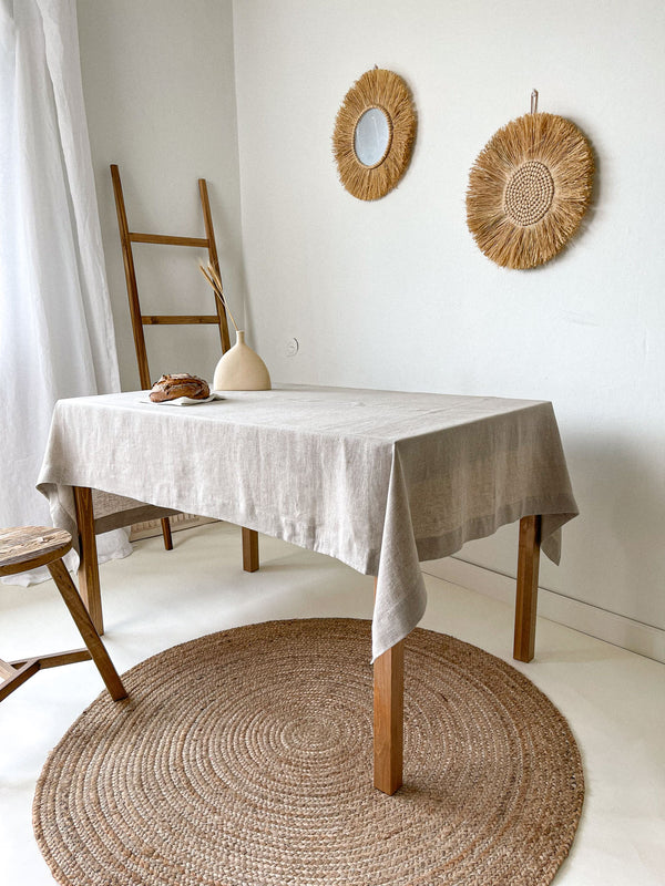 Beige Linen Tablecloth