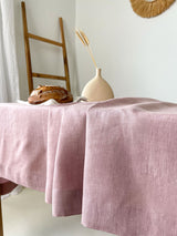 Light Pink Linen Tablecloth